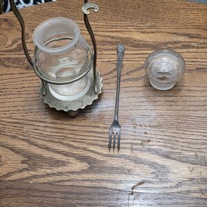 Elegant Silver and Glass Dining Set